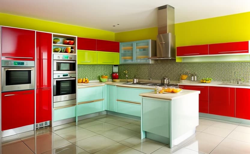  colour ful kitchen