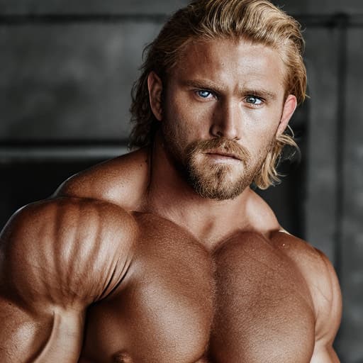 portrait+ style Hercules actor blonde hunk dude face