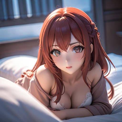  a hot anime girl in the bed hyperrealistic, full body, detailed clothing, highly detailed, cinematic lighting, stunningly beautiful, intricate, sharp focus, f/1. 8, 85mm, (centered image composition), (professionally color graded), ((bright soft diffused light)), volumetric fog, trending on instagram, trending on tumblr, HDR 4K, 8K