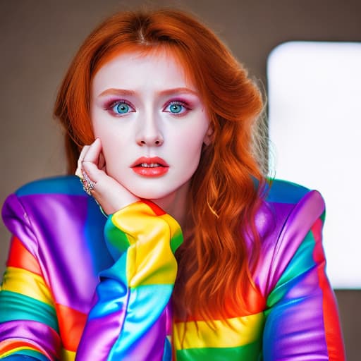 portrait+ style Russian LGBT queer TV actress ginger female face