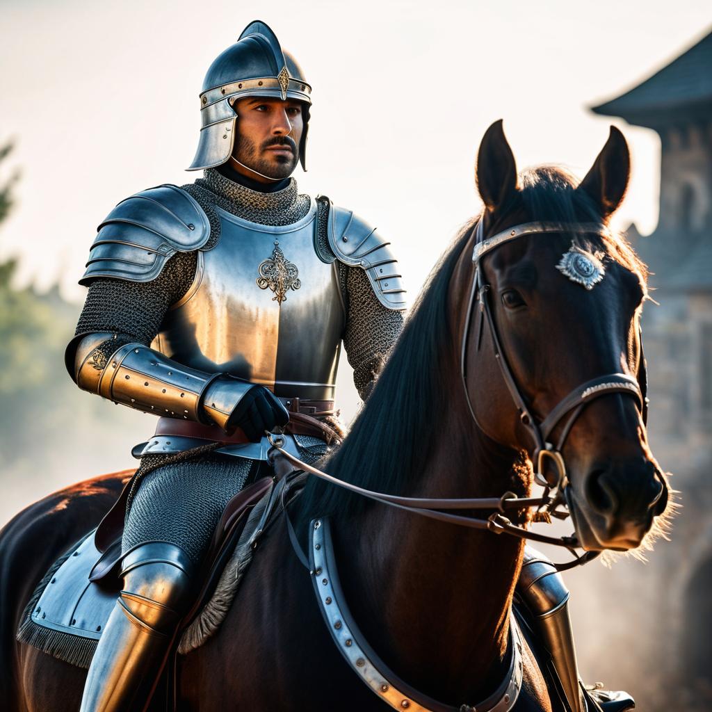  actual 4k, a man riding horse, medieval times, detailed armor, detailed face, real hyperrealistic, full body, detailed clothing, highly detailed, cinematic lighting, stunningly beautiful, intricate, sharp focus, f/1. 8, 85mm, (centered image composition), (professionally color graded), ((bright soft diffused light)), volumetric fog, trending on instagram, trending on tumblr, HDR 4K, 8K