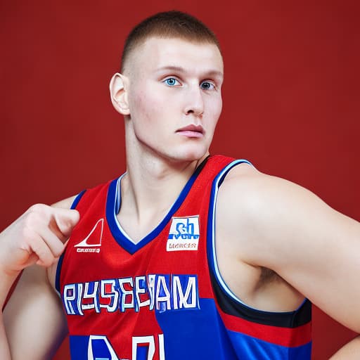 portrait+ style Russian LGBT queer basketball player blonde hunk dude face