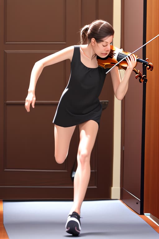  Doormatt running and playing violin