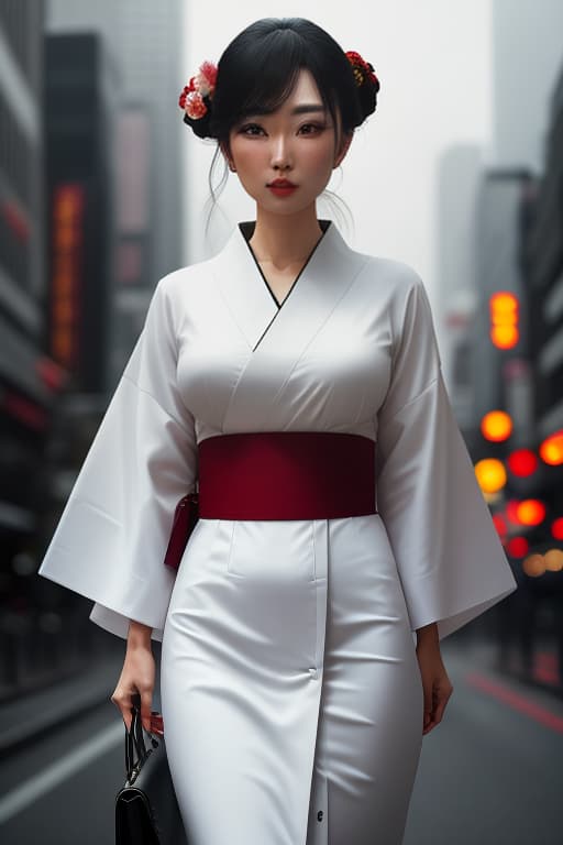  Realistic graphics Edo cityscape Scary Ghost White kimono Woman hyperrealistic, full body, detailed clothing, highly detailed, cinematic lighting, stunningly beautiful, intricate, sharp focus, f/1. 8, 85mm, (centered image composition), (professionally color graded), ((bright soft diffused light)), volumetric fog, trending on instagram, trending on tumblr, HDR 4K, 8K