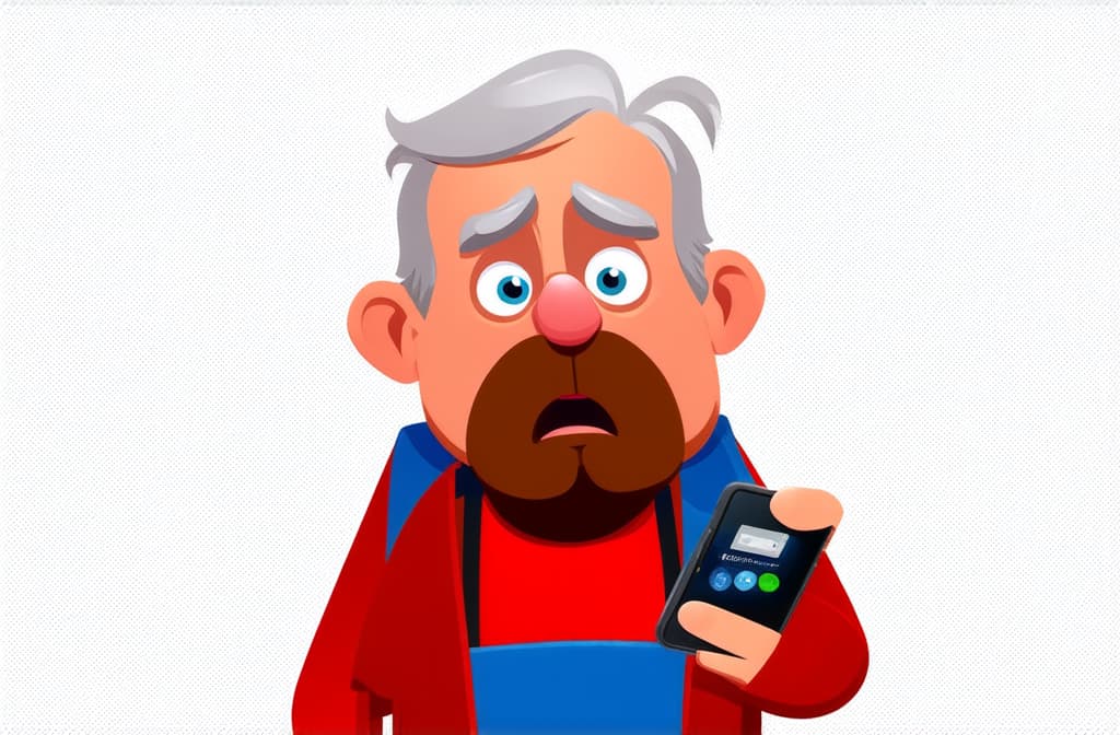  shocked surprised senior man holding smartphone isolated on white background, funny cartoon illustration ar 3:2 {prompt}, maximum details