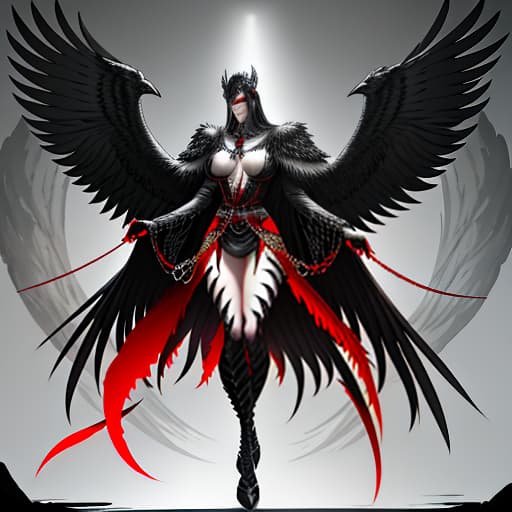  Generate an image: A full grown costume of the Slavic god Chernobog in red, white, and black shades. The costume should consist of elements of a black raven, bones, and snakes, with a were given as accessories in the form of feathers of a raven. hyperrealistic, full body, detailed clothing, highly detailed, cinematic lighting, stunningly beautiful, intricate, sharp focus, f/1. 8, 85mm, (centered image composition), (professionally color graded), ((bright soft diffused light)), volumetric fog, trending on instagram, trending on tumblr, HDR 4K, 8K