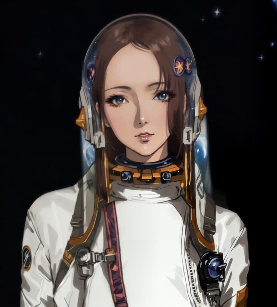  anime style, astronaut in space, fully detailed outer space background with stars, galaxies, nebulae, vibrant colors, wearing detailed space suit, cosmic scene, highly detailed spacesuit, complete space environment, clothing replace, space suit hyperrealistic, full body, detailed clothing, highly detailed, cinematic lighting, stunningly beautiful, intricate, sharp focus, f/1. 8, 85mm, (centered image composition), (professionally color graded), ((bright soft diffused light)), volumetric fog, trending on instagram, trending on tumblr, HDR 4K, 8K