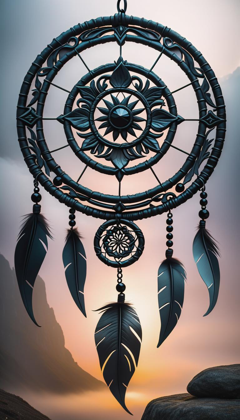  gothic style depiction of a dreamcatcher or other spiritual symbol. simple, powerful, black or grey lines on a light, solid color background. . dark, mysterious, haunting, dramatic, ornate, detailed, hyperrealistic, full body, detailed clothing, highly detailed, cinematic lighting, stunningly beautiful, intricate, sharp focus, f/1. 8, 85mm, (centered image composition), (professionally color graded), ((bright soft diffused light)), volumetric fog, trending on instagram, trending on tumblr, HDR 4K, 8K