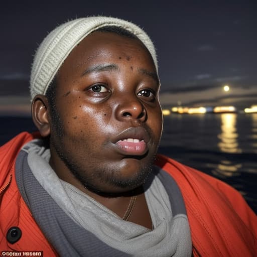  a somali african migrant who is ugly and fat and hasnt showered in 10 months arrives on the port of norway on a small boat in the middle of the night with many people on board on the boat who are also really ugly and hasnt showered in 3 years get out and walk on land for the first time