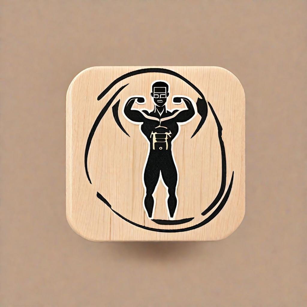  app icon of Muscular black man rubber stamp