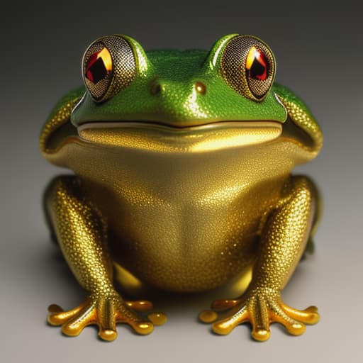  mnml style frog with golds hyperrealistic, full body, detailed clothing, highly detailed, cinematic lighting, stunningly beautiful, intricate, sharp focus, f/1. 8, 85mm, (centered image composition), (professionally color graded), ((bright soft diffused light)), volumetric fog, trending on instagram, trending on tumblr, HDR 4K, 8K