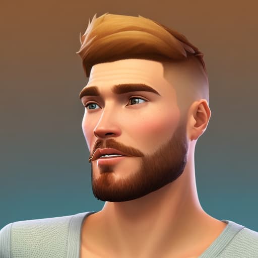 portrait+ style Sims 4 LGBT queer blonde hunk dude face