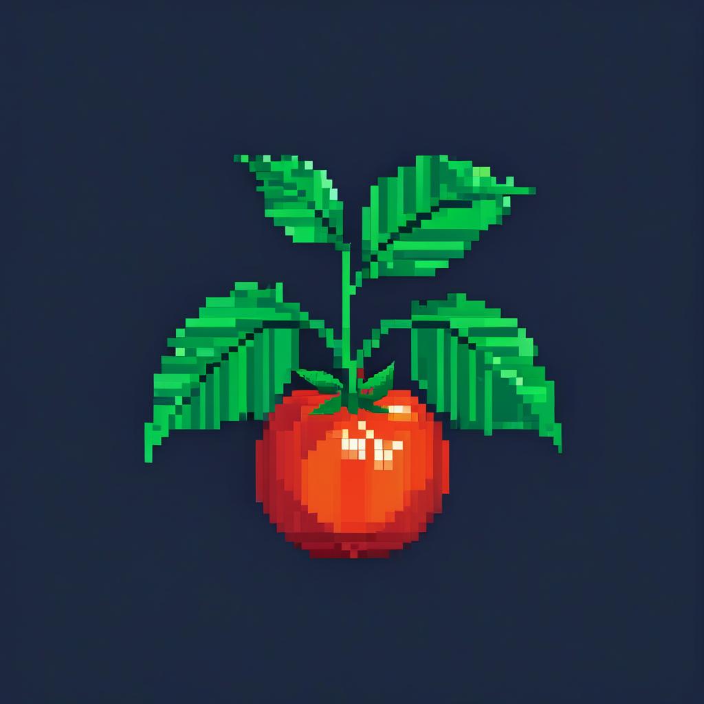  pixel art two tomatoes. low res, blocky, pixel art style, 8 bit graphics