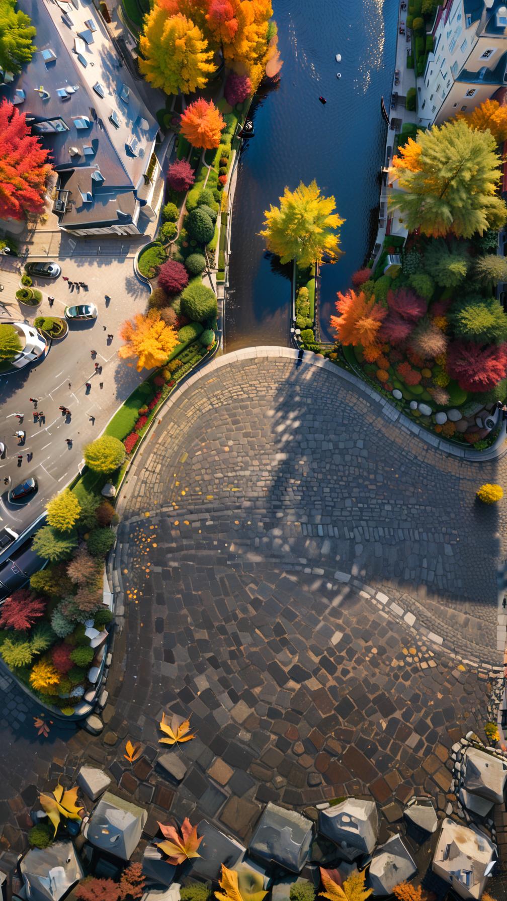  city street, bustling atmosphere, tall buildings, cobblestone pavement, vibrant colors, swirling patterns, dynamic lighting, post impressionism, textured surfaces, autumnal foliage, european architecture, art station inspiration, (((dramatic perspective))), medium shot, warm color palette, impasto technique, detailed shadows, ((long shot)), ee 70mm lens, high resolution. highly detailed photo, sharp details, best quality, 4k, raw photo, award winning, professional, highly detailed, masterpiece