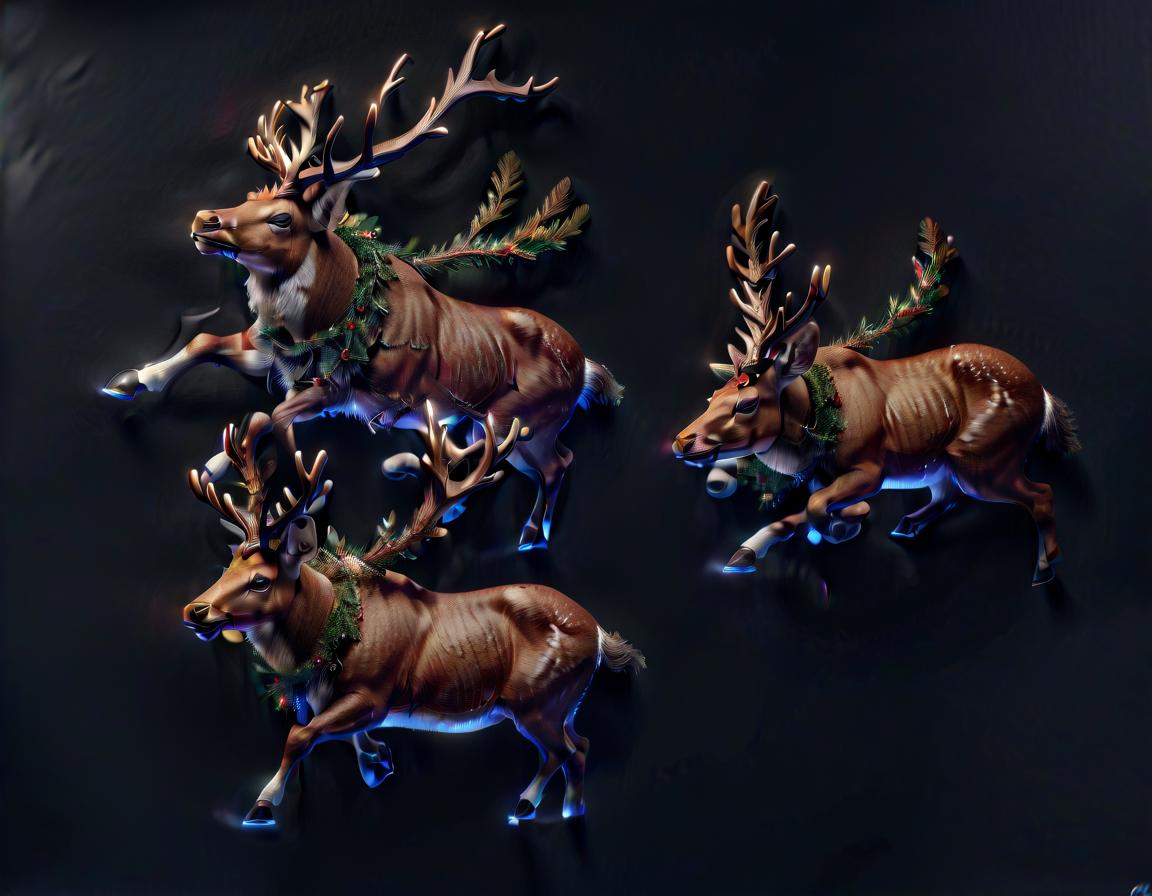  breathtaking christmas deers . award winning, professional, highly detailed, civitai