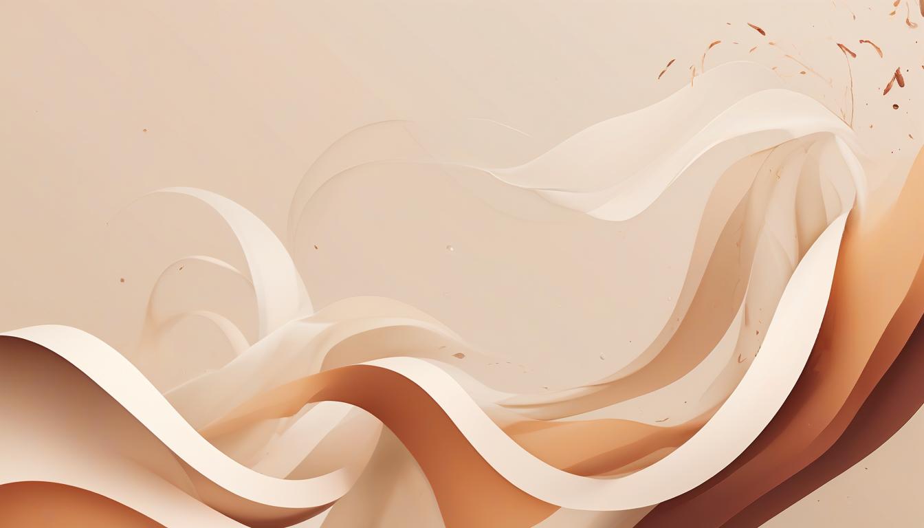  create an abstract art cover in pdf format embodying the concept of an eco friendly lifestyle. use smooth lines and curves reminiscent of wind and water, and a limited range of beige and cinnamon colors. use modern minimalistic typography to design the title to give it a fresh and dynamic look.