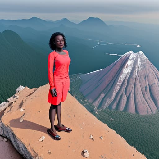  A fair skin Ghanaian standing on mountain with a pure heart in his 