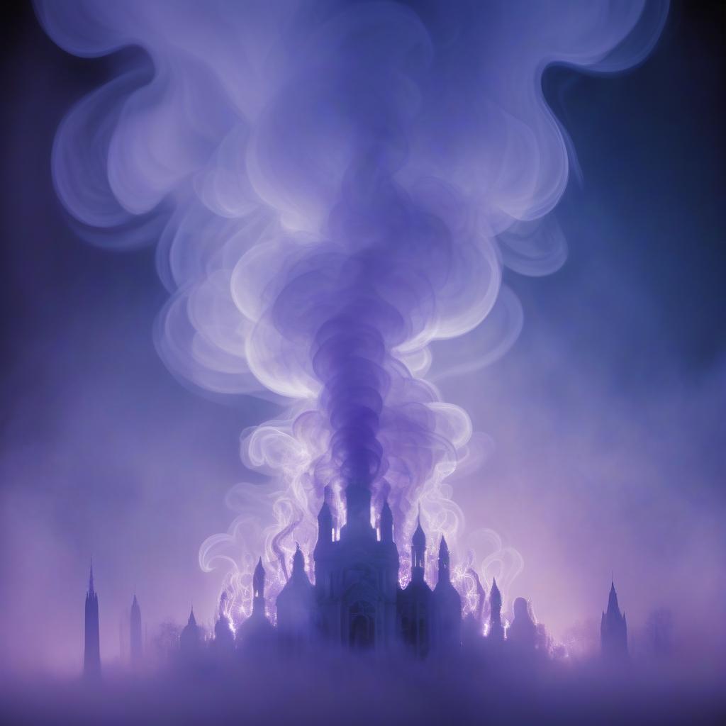  (masterpiece, kirlian photography style:1.3), mystical city ​​of smoke spirit crafted from wisps of smoke, dissolving into the ether, ethereal and otherworldly presence, intricate patterns resembling kirlian photography, soft and flowing smoke forming the shape of the city, glowing aura around the silhouette, hints of blue and purple hues adding a surreal touch, dynamic composition capturing the spirit's transition, dreamlike and surreal atmosphere, intricate details in the swirling smoke trails, soft and gentle lighting enhancing the mystical quality, a blend of mysticism and artistry in a captivating and unique visual interpretation.