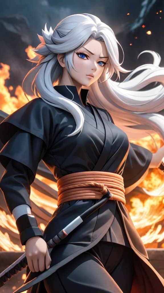  sakumo hatake from naruto, standing powerfully, white hair flowing, feared by shinobi world, anime art hyperrealistic, full body, detailed clothing, highly detailed, cinematic lighting, stunningly beautiful, intricate, sharp focus, f/1. 8, 85mm, (centered image composition), (professionally color graded), ((bright soft diffused light)), volumetric fog, trending on instagram, trending on tumblr, HDR 4K, 8K