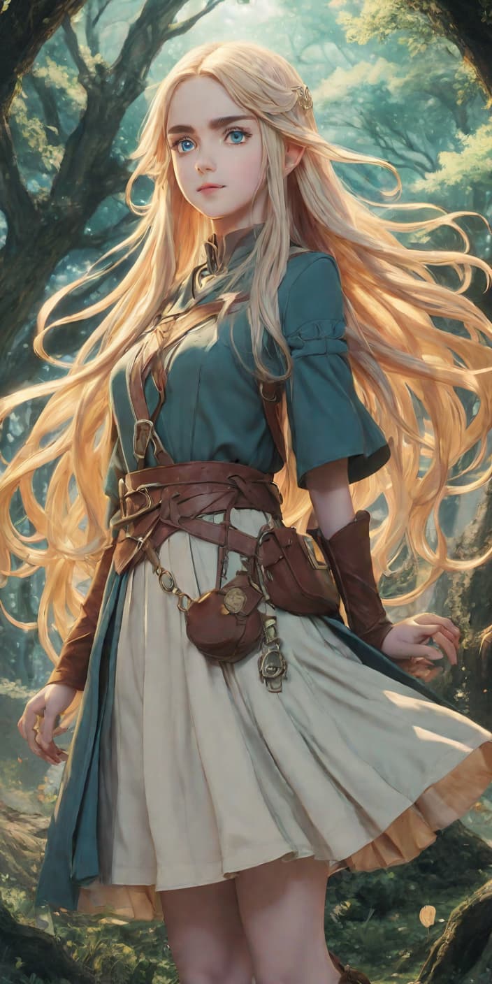  anime artwork girl tolkien's universe . anime style, key visual, vibrant, studio anime, highly detailed