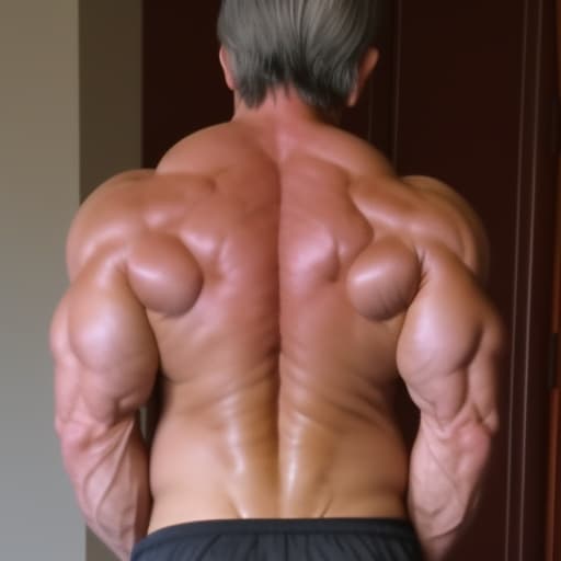  Muscular old his muscular back