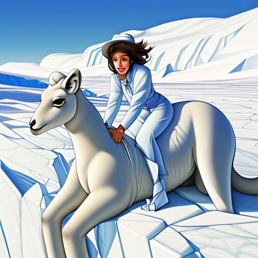  Ice lady riding kangaroo