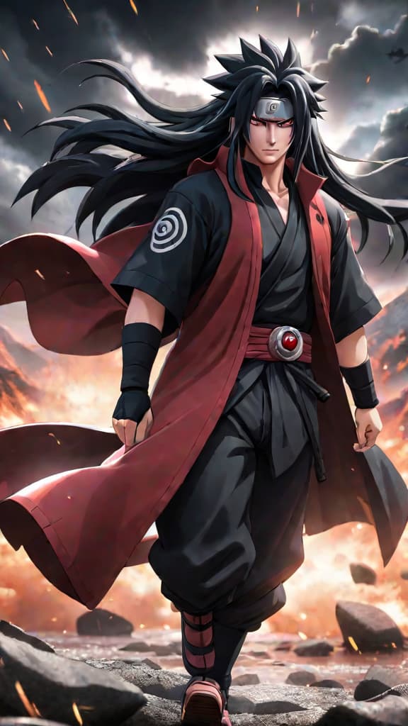  anime art of madara uchiha's untouchable limbo clones in naruto shippuden's intense battle scene. hyperrealistic, full body, detailed clothing, highly detailed, cinematic lighting, stunningly beautiful, intricate, sharp focus, f/1. 8, 85mm, (centered image composition), (professionally color graded), ((bright soft diffused light)), volumetric fog, trending on instagram, trending on tumblr, HDR 4K, 8K