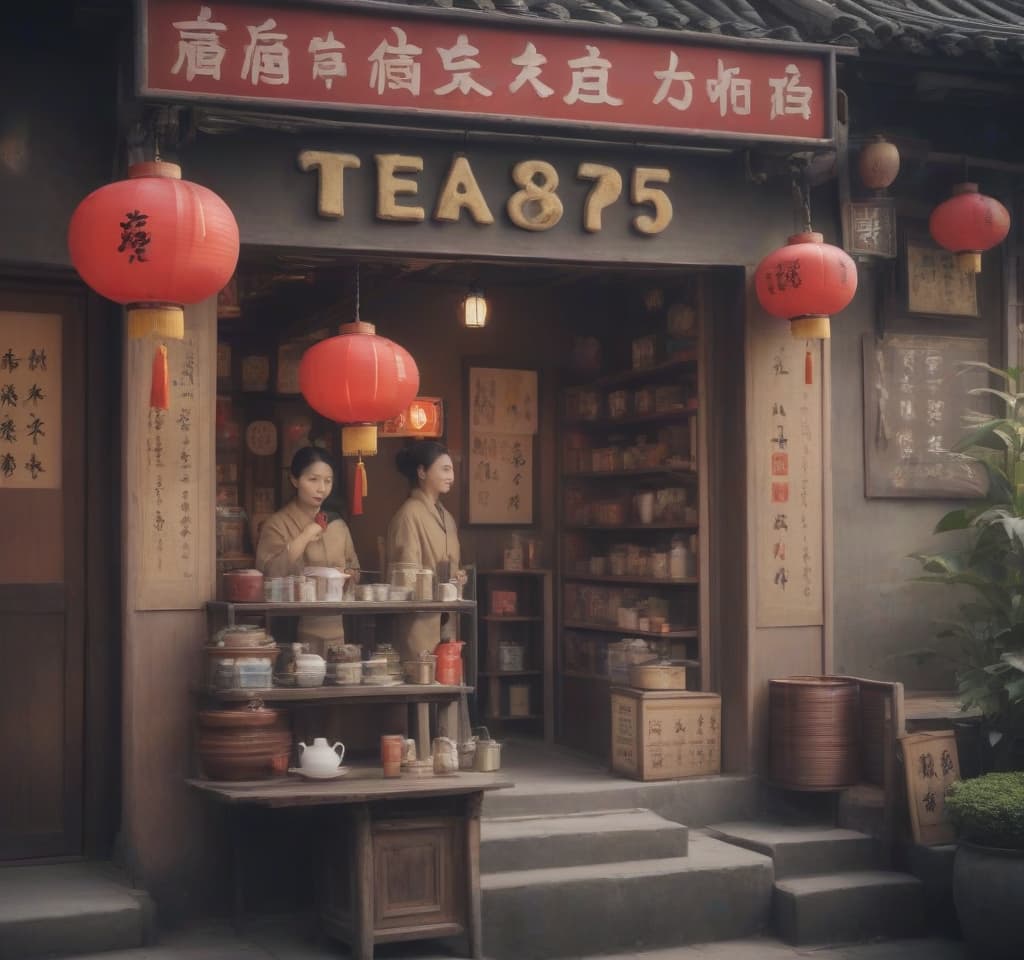  chine town, tea shop, epic foto, 4k