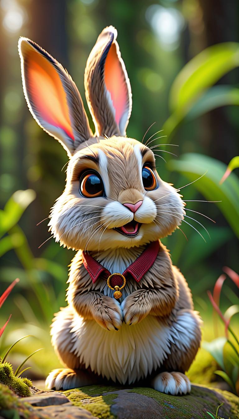  professional 3d model of cute rabbit . rendered with octane, the model is highly detailed,dramatic lighting. hyperrealistic, full body, detailed clothing, highly detailed, cinematic lighting, stunningly beautiful, intricate, sharp focus, f/1. 8, 85mm, (centered image composition), (professionally color graded), ((bright soft diffused light)), volumetric fog, trending on instagram, trending on tumblr, HDR 4K, 8K