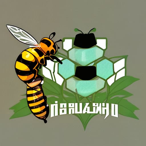  funny logo for a bee apiary with the name in russian "sweet business"