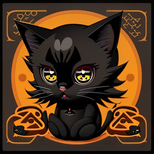  black cat with big eyes, (logo:1.3), vector graphics, brand, design, inspired, (straight:1.3), (symmetrical:0.4)