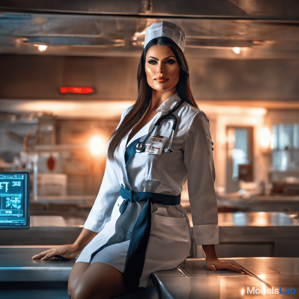   hot nurse  hyperrealistic, full body, detailed clothing, highly detailed, cinematic lighting, stunningly beautiful, intricate, sharp focus, f/1. 8, 85mm, (centered image composition), (professionally color graded), ((bright soft diffused light)), volumetric fog, trending on instagram, trending on tumblr, HDR 4K, 8K