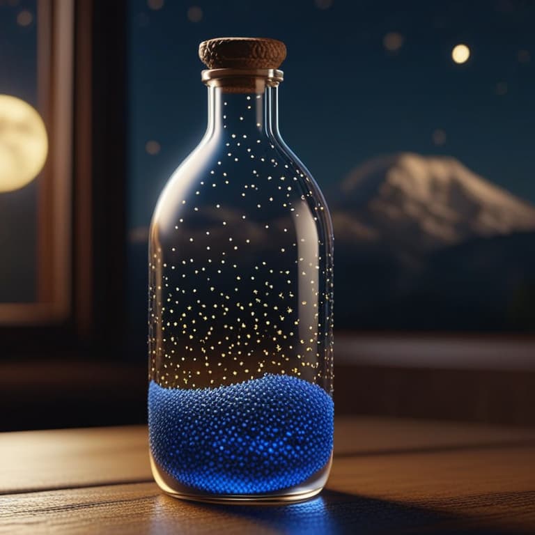  starry night in a glass bottle hyperrealistic, full body, detailed clothing, highly detailed, cinematic lighting, stunningly beautiful, intricate, sharp focus, f/1. 8, 85mm, (centered image composition), (professionally color graded), ((bright soft diffused light)), volumetric fog, trending on instagram, trending on tumblr, HDR 4K, 8K