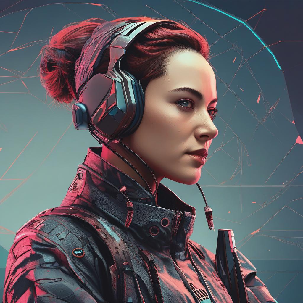  masterpiece, best quality,A British female profile, cyberpunk attire, clean background,