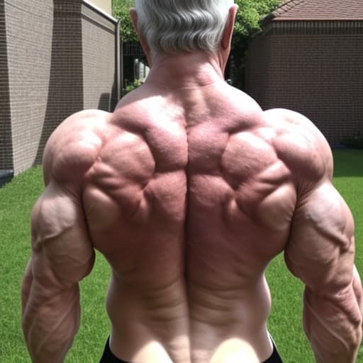  Muscular old his muscular back