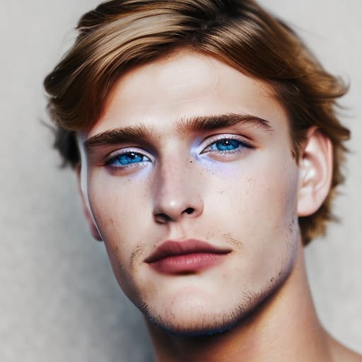 portrait+ style Russian LGBT queer fashion model blonde hunk dude face