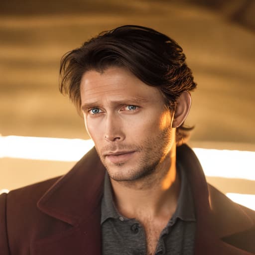 portrait+ style supernatural actor brunette hunk dude face