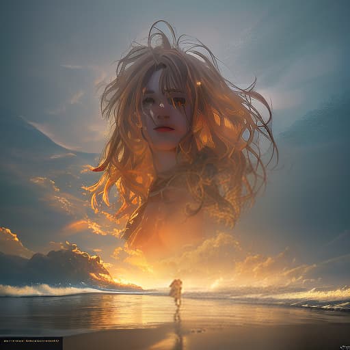  a young with brown hair runs along the beach with a golden retriever, (extremely detailed oil painting:1.2), glow effects, godrays, hand drawn, render, 8k, octane render, cinema 4d, blender, dark, atmospheric 4k ultra detailed, cinematic sensual, sharp focus, humorous ilration, big depth of field, masterpiece, colors, 3d octane render, 4k, concept art, trending on artstation, hyperrealistic, vivid colors, extremely detailed cg unity 8k wallpaper, trending on artstation, trending on cgsociety, intricate, high detail, dramatic