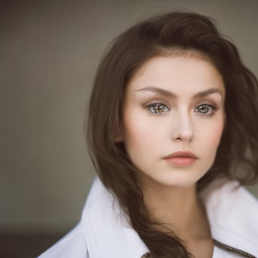 portrait+ style Russian queer TV actress brunette female face