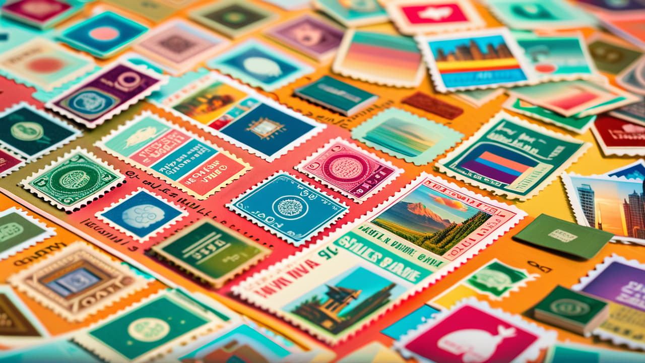  a close up of a vintage stamp album, pages filled with colorful, rare stamps, juxtaposed against a fading, modern digital device displaying an email, symbolizing the clash between traditional collecting and digital communication. hyperrealistic, full body, detailed clothing, highly detailed, cinematic lighting, stunningly beautiful, intricate, sharp focus, f/1. 8, 85mm, (centered image composition), (professionally color graded), ((bright soft diffused light)), volumetric fog, trending on instagram, trending on tumblr, HDR 4K, 8K