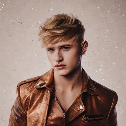 portrait+ style Russian LGBT queer pop singer blonde hunk dude face