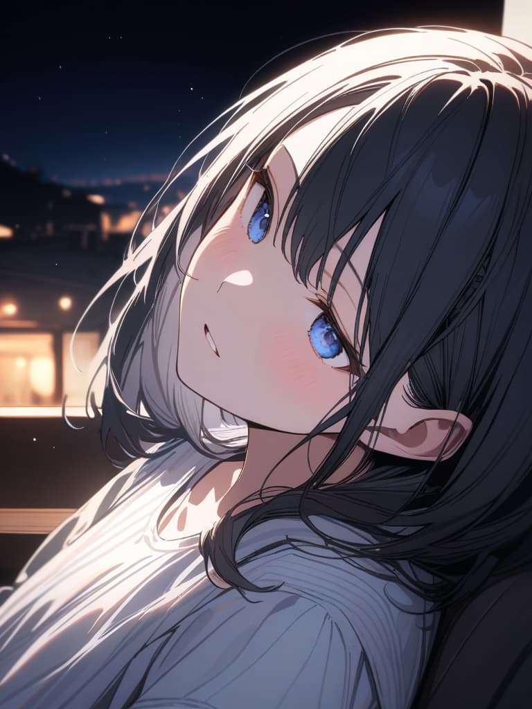  hair tip blue, black hair, short hair, braided ears, short hair, blue, illness, dark, night, masterpiece, best quality,8k,ultra detailed,high resolution,an extremely delicate and beautiful,hyper detail