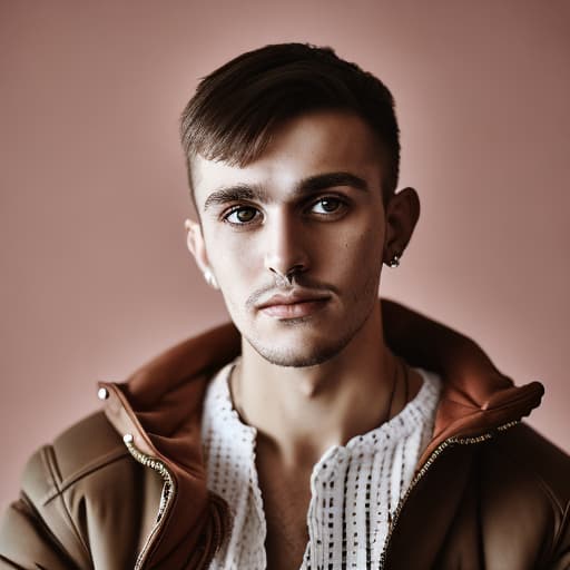 portrait+ style Russian queer blogger brunette hunk dude face