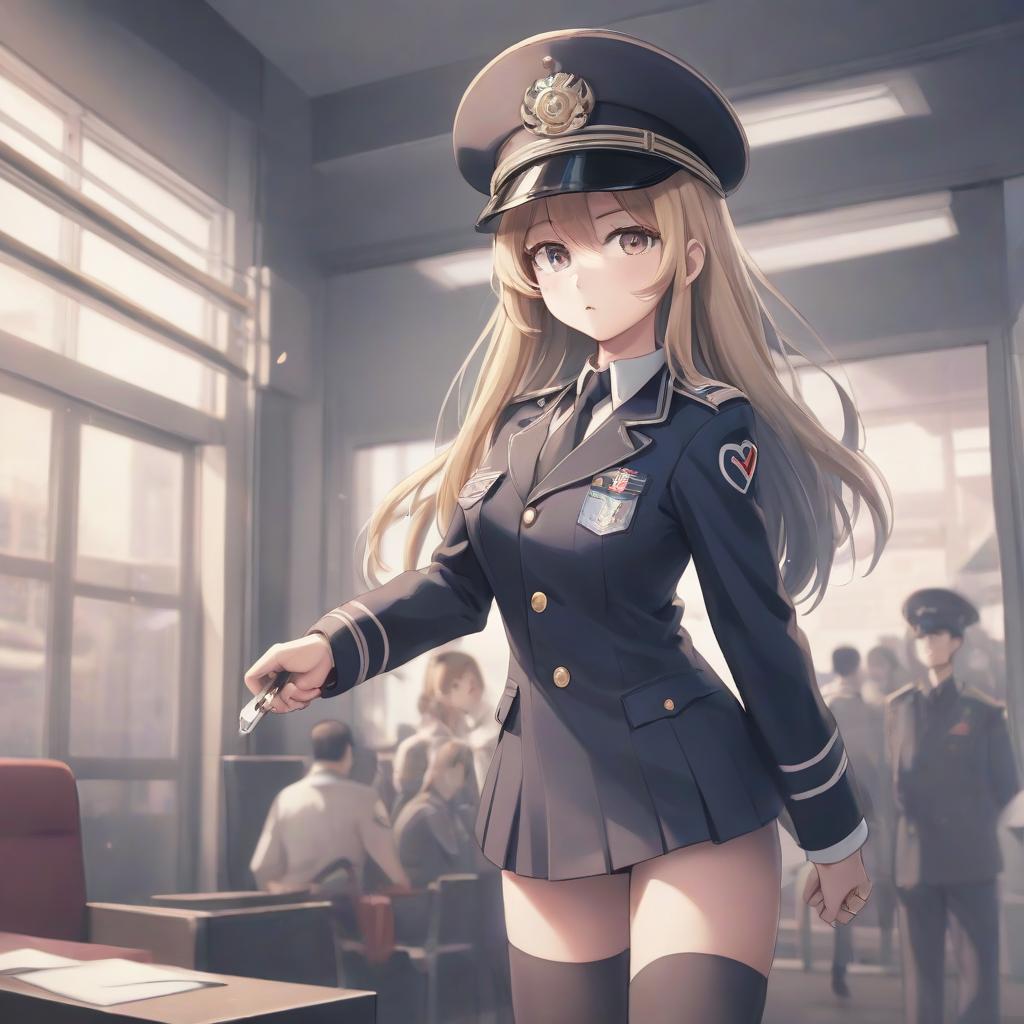  anime artwork in uniform and werter lifts her . anime style, key visual, vint, studio anime, highly detailed