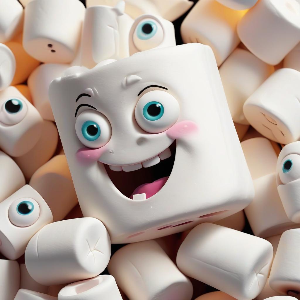  kind marshmallow with eyes and hands one smile with alcohol