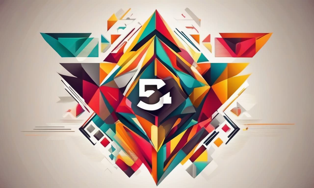  cubist artwork logo with text : afterlight33 . geometric shapes, abstract, innovative, revolutionary