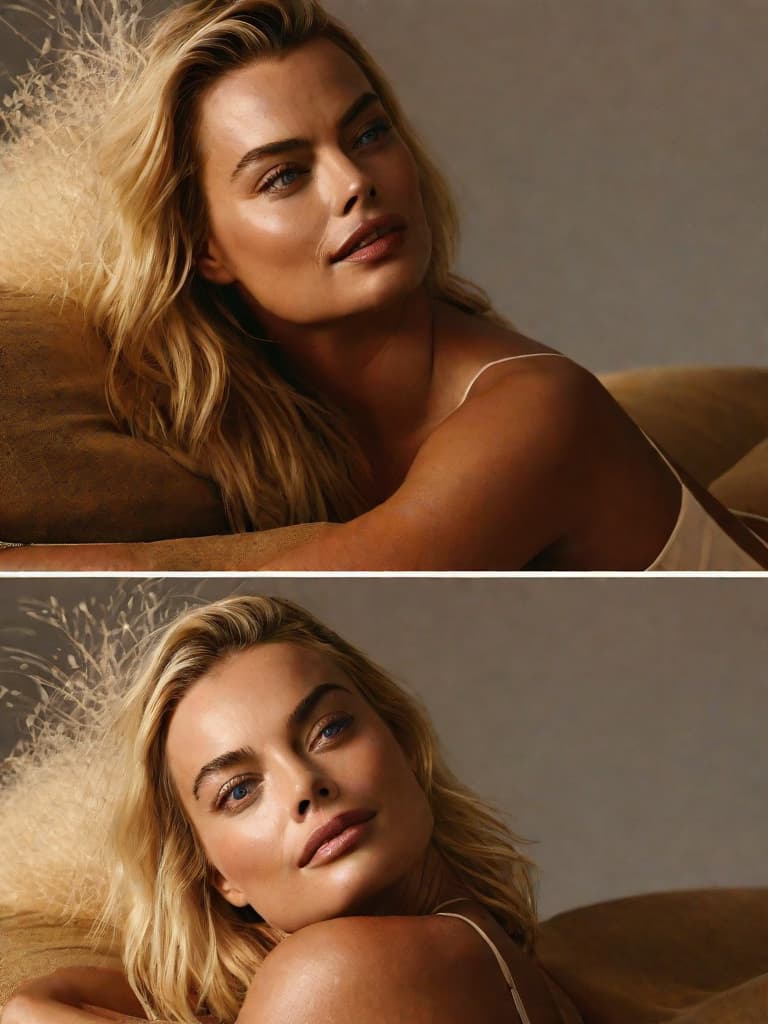  Margot Robbie, no clothes, posing in various sensual positions