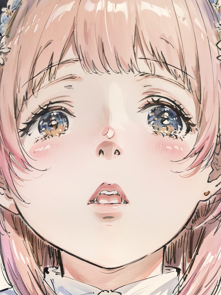  Touch your cheeks, look up, girl, masterpiece, best quality,8k,ultra detailed,high resolution,an extremely delicate and beautiful,hyper detail