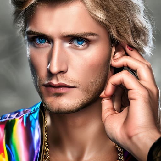 portrait+ style Russian LGBT queer TV actor blonde hunk dude face