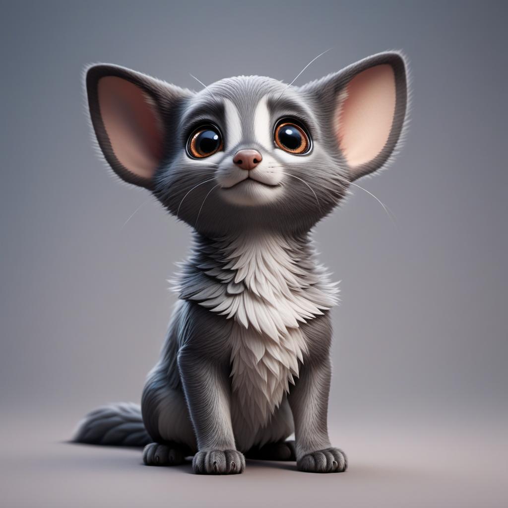  a cute animal, cartoon style hyperrealistic, full body, detailed clothing, highly detailed, cinematic lighting, stunningly beautiful, intricate, sharp focus, f/1. 8, 85mm, (centered image composition), (professionally color graded), ((bright soft diffused light)), volumetric fog, trending on instagram, trending on tumblr, HDR 4K, 8K